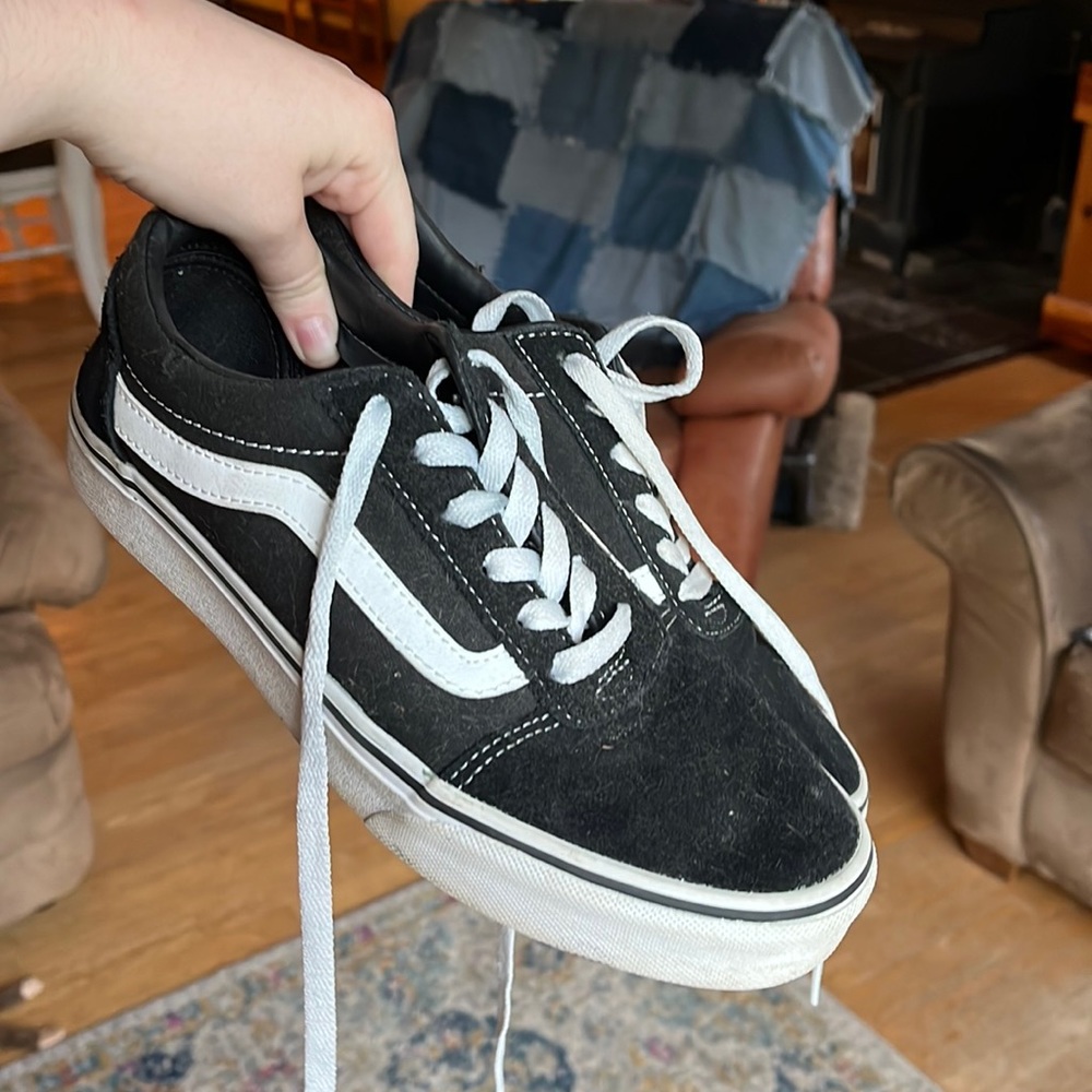 black low-top vans